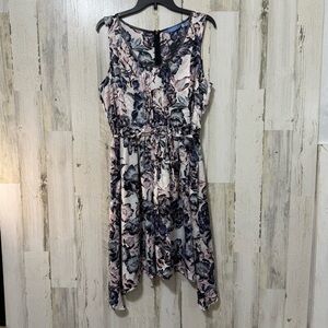 Simply Vera Vera Wang Asymmetrical Blue and Pink Sundress